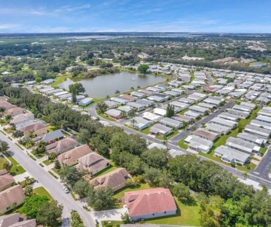 Aerial of a neighborhood in Parrish, Florida